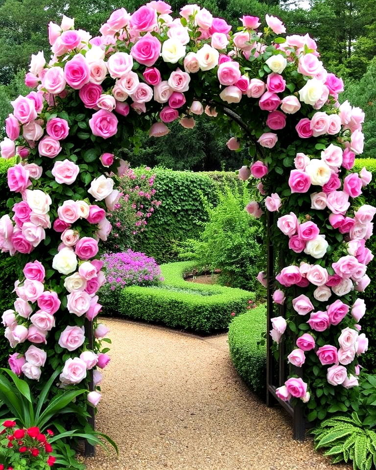 timeless rose covered arch - 25 Garden Arch Ideas