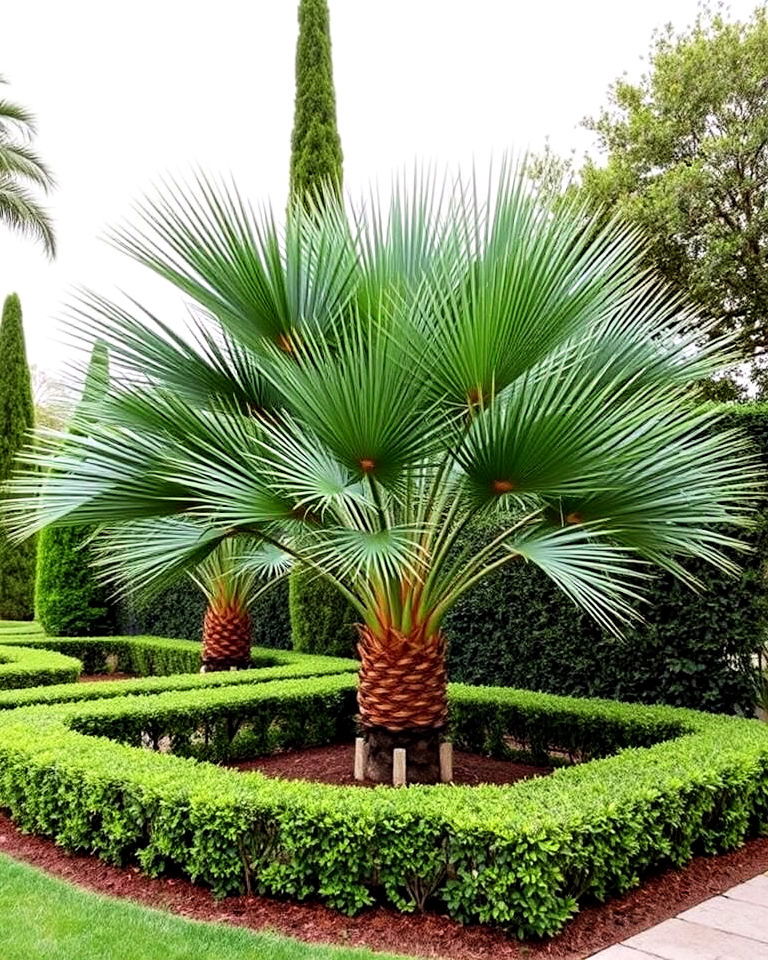 timeless sago palms within low hedges - 15 Landscaping With Sago Palms