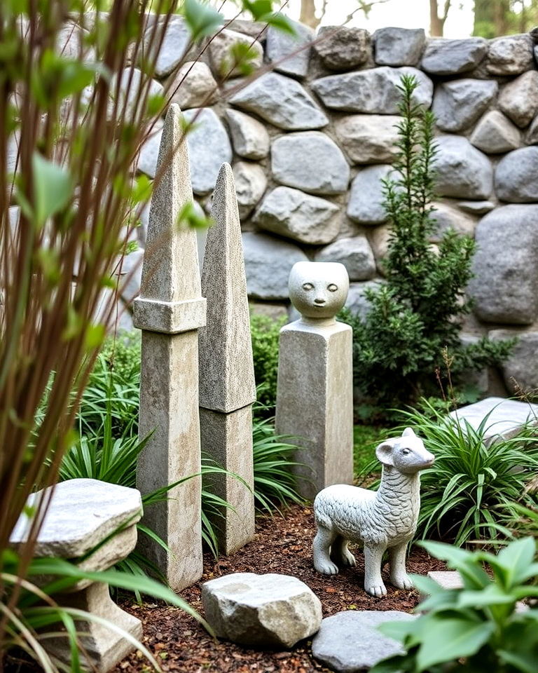 timeless stone garden sculptures - 40 Secret Garden Ideas