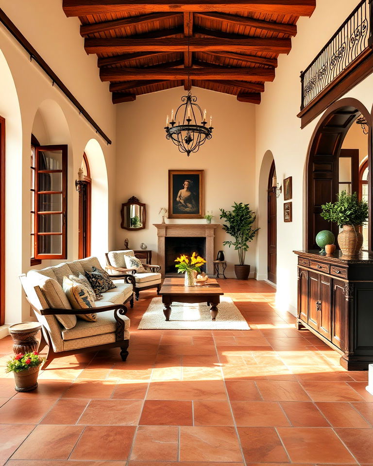 timeless terracotta flooring for warmth - 25 Italian Interior Design Ideas