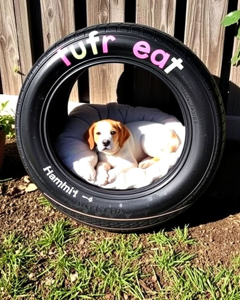 tire pet bed - 25 Tire Garden Ideas