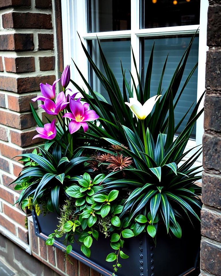 toad lilies and black mondo grass for shaded window toad lilies and black mondo grass for shaded window - 25 Combinations of Window Box Flowers for Shade