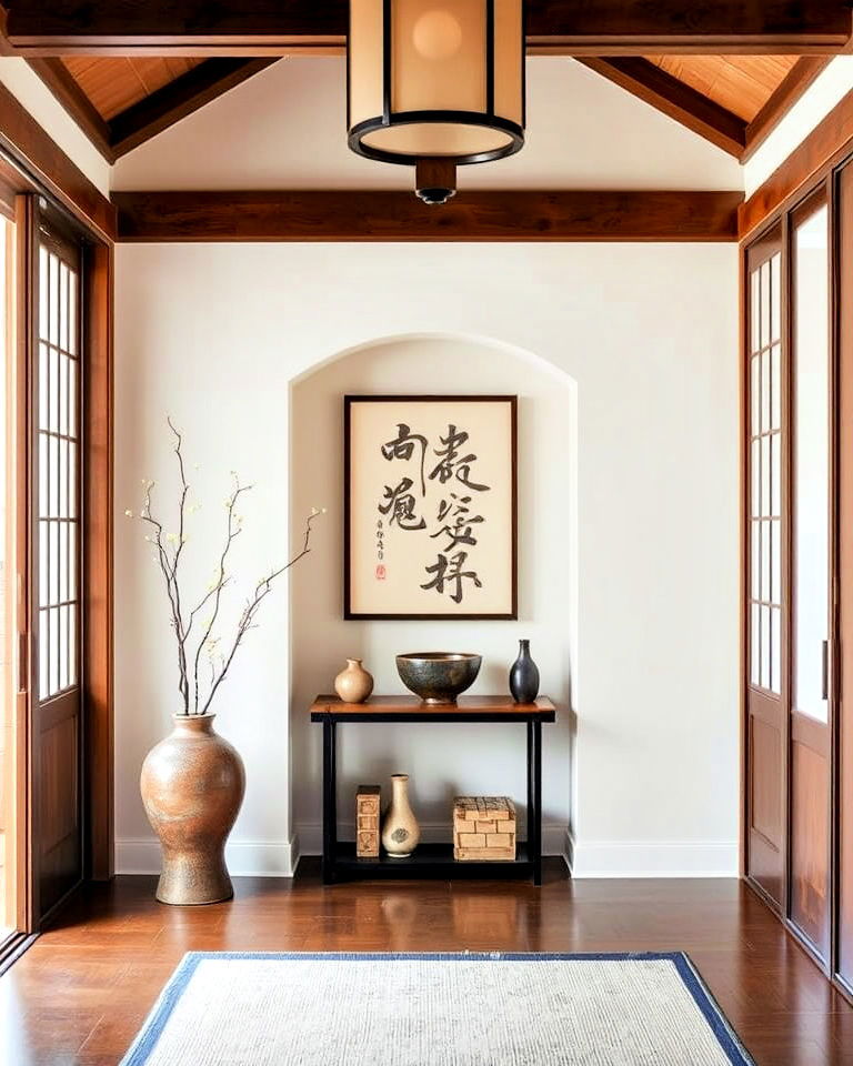 tokonoma alcove to showcase art - 15 Japanese Entryway Design Ideas