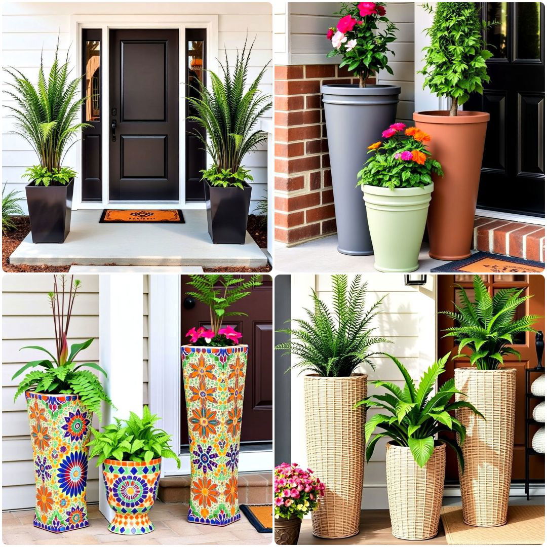 20 Tall Planters for Front Porch for A Chic Look Decor