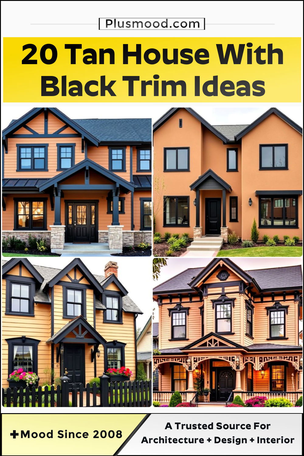 top tan house with black trim design