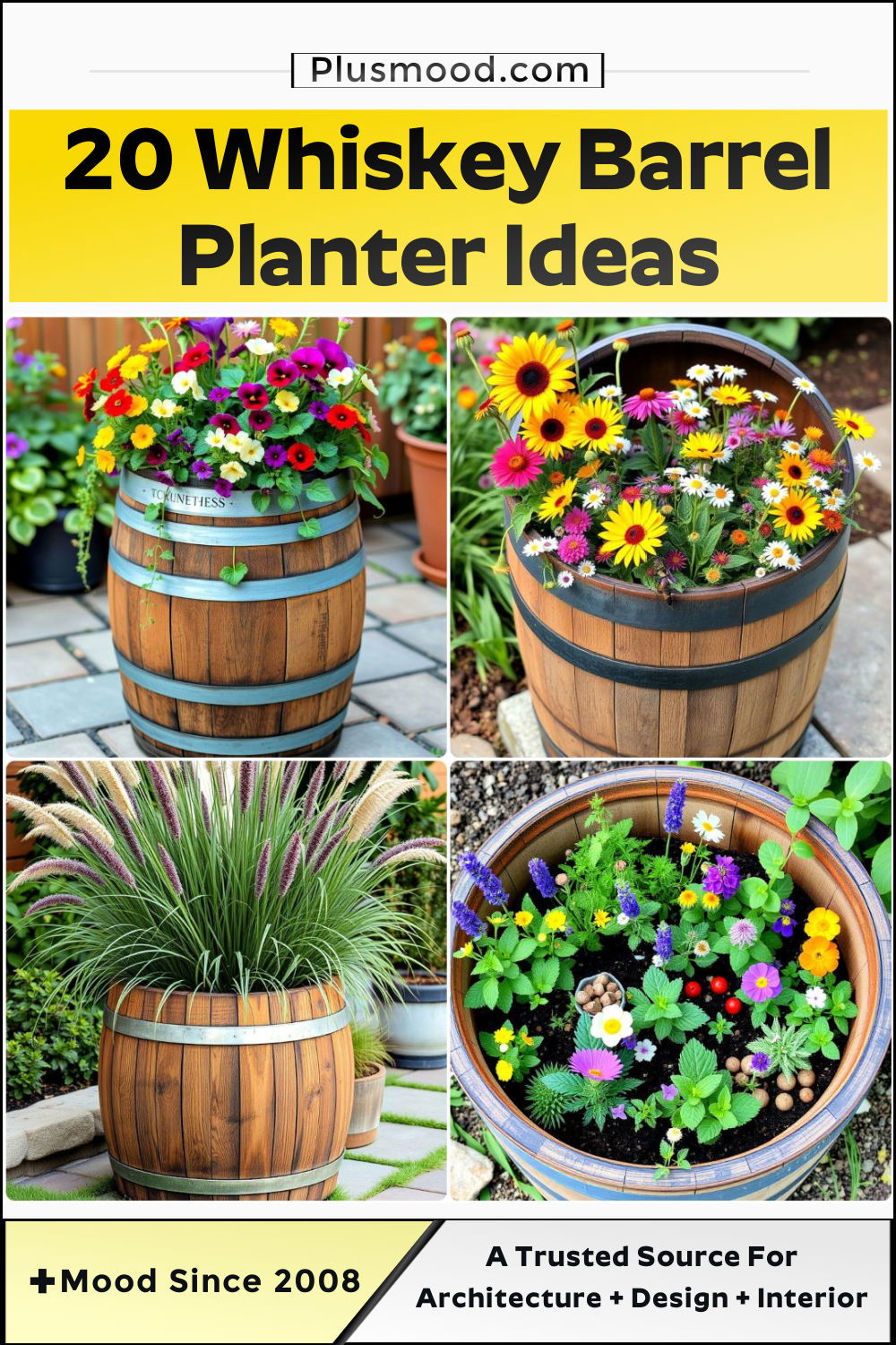 top whiskey barrel planter ideas