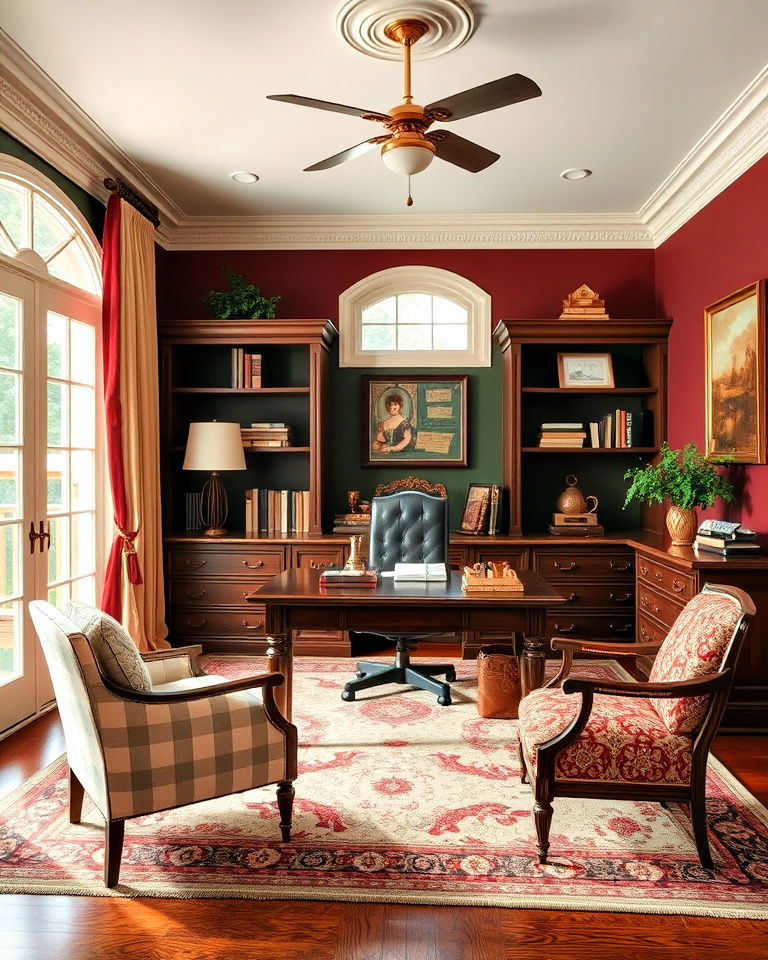 traditional color palette home office - 25 Traditional Home Office Ideas