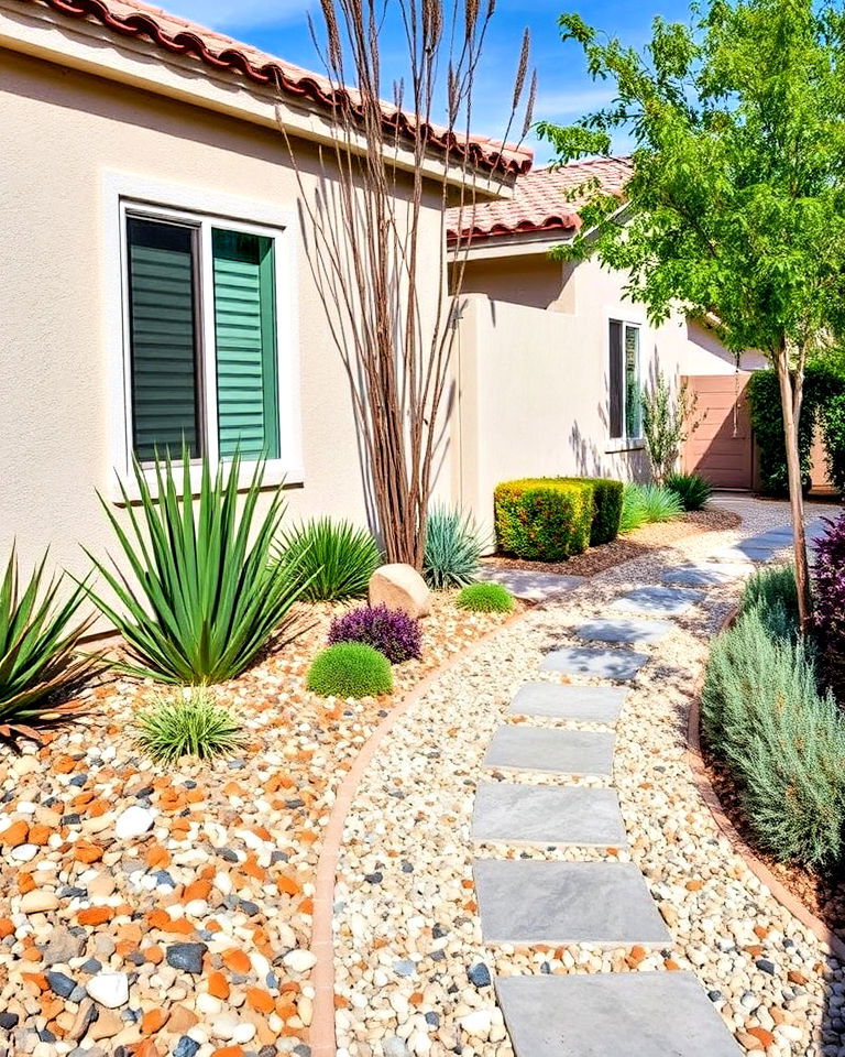 traditional mulch with decorative stones and gravel - 25 Las Vegas Backyard Landscaping Ideas