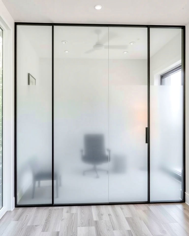transparent glass partition contemporary home office - 25 Contemporary Home Office Ideas