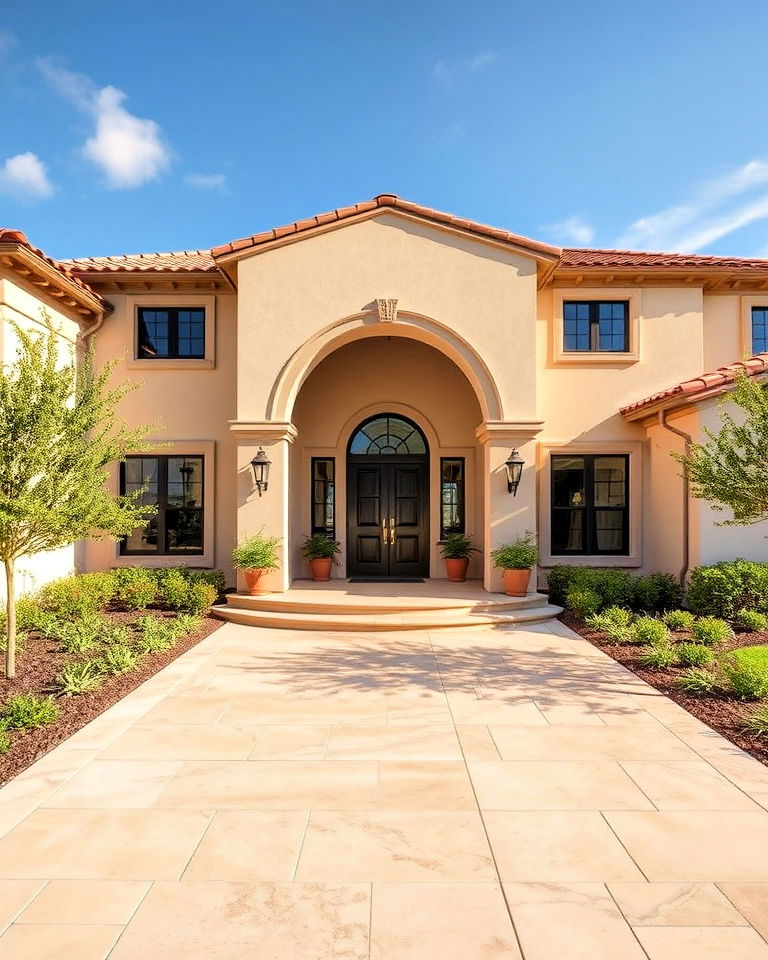 travertine facade for a mediterranean style home - 25 Types of Exterior House Stone