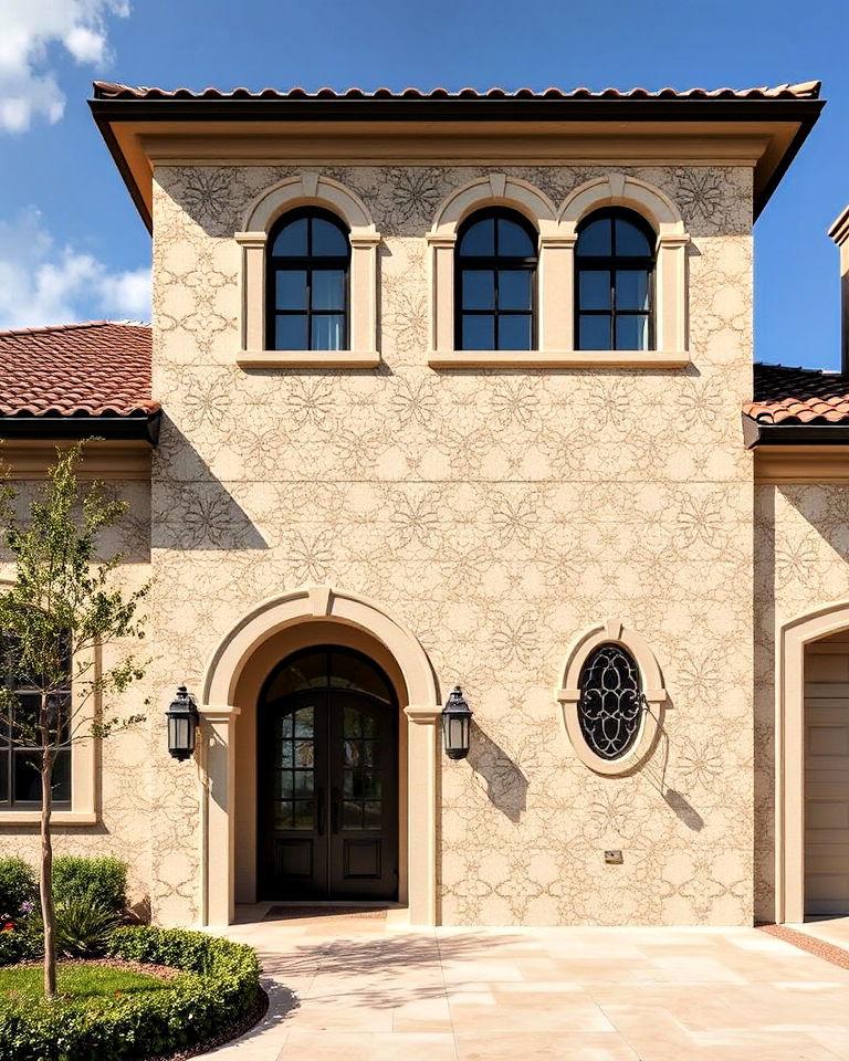 travertine mosaic panels for a luxurious exterior - 25 Types of Exterior House Stone