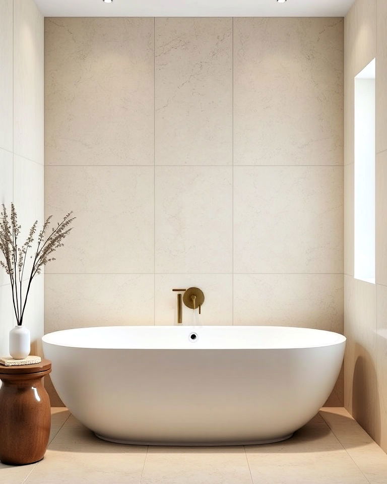 travertine with minimalist bathroom design - 25 Travertine Bathroom Ideas