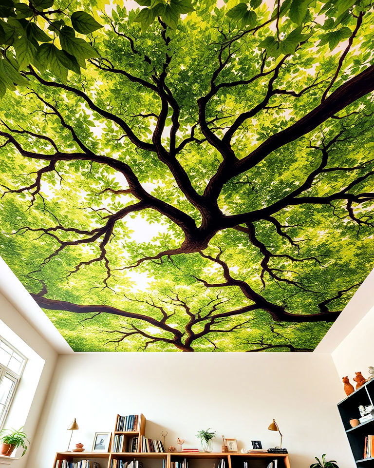 treetop canopy ceiling mural - 25 Ceiling Murals