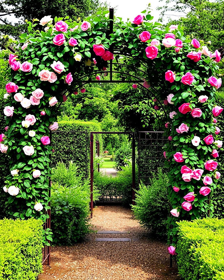 trellis covered archway garden - 15 Enclosed Garden Ideas