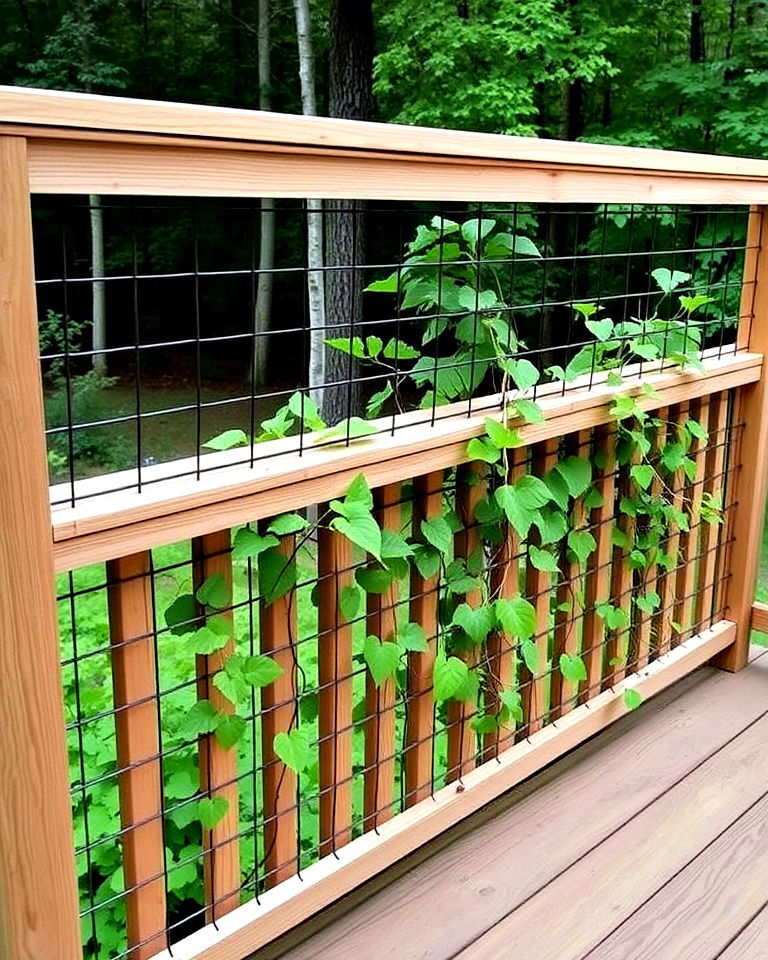 trellis style hog wire deck railing - 15 Hog Wire Deck Railing Ideas