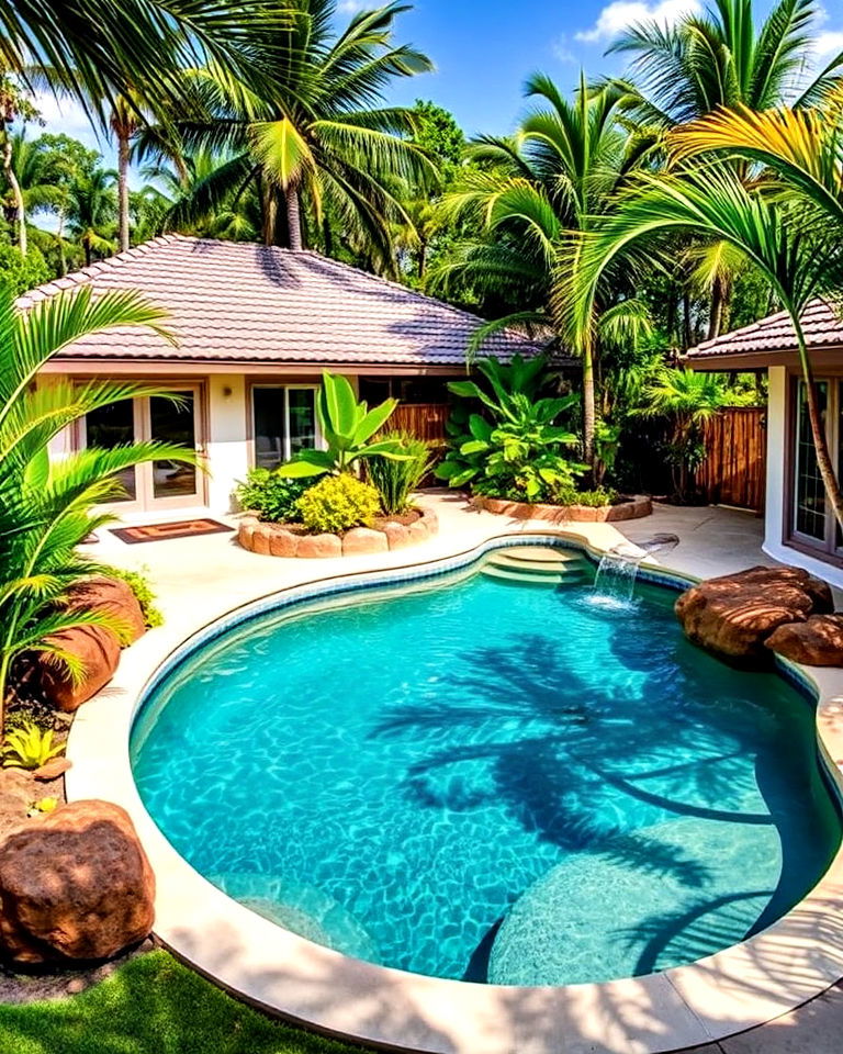 tropical lagoon style pool - 15 Front Yard Pool Ideas
