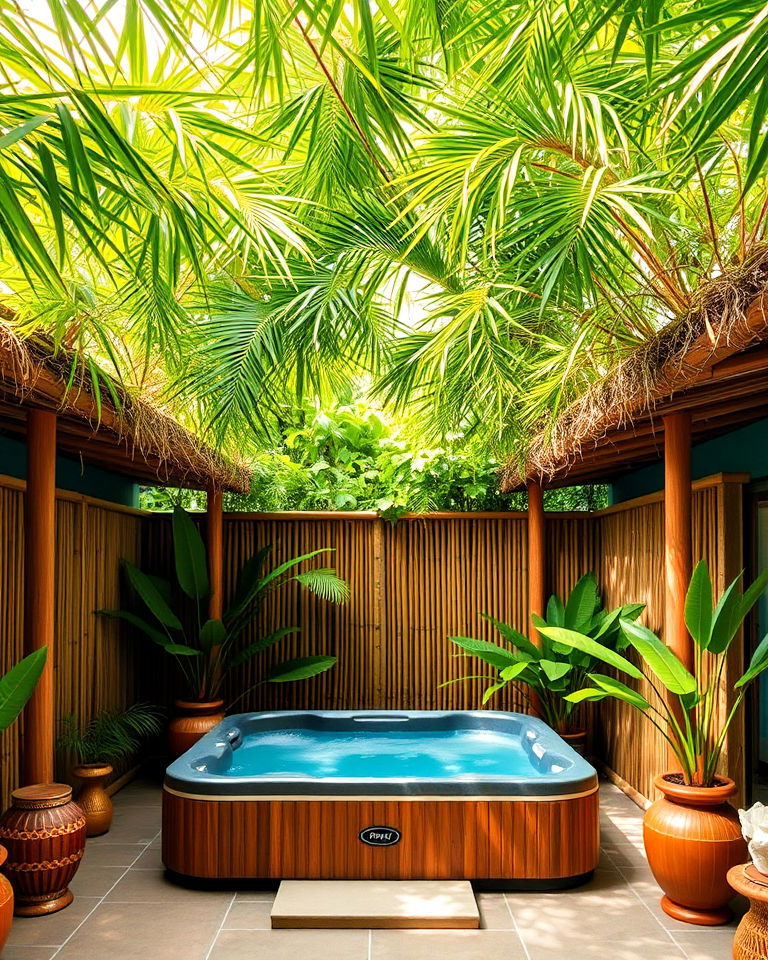 tropical oasis hot tub room - 15 Hot Tub Room Ideas