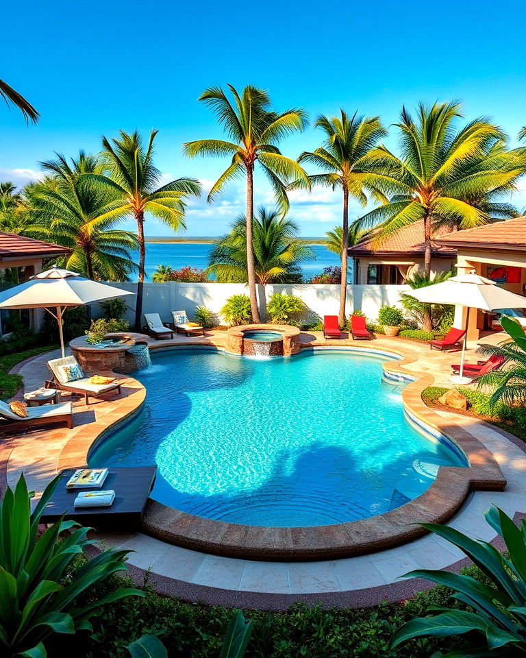 tropical style fiberglass pool - 15 Fiberglass Pool Designs