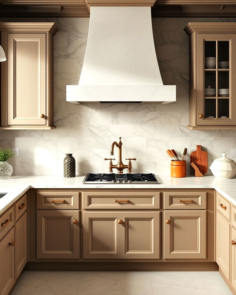 tumbled marble tiles backsplash - 20 Stone Kitchen Backsplash Ideas