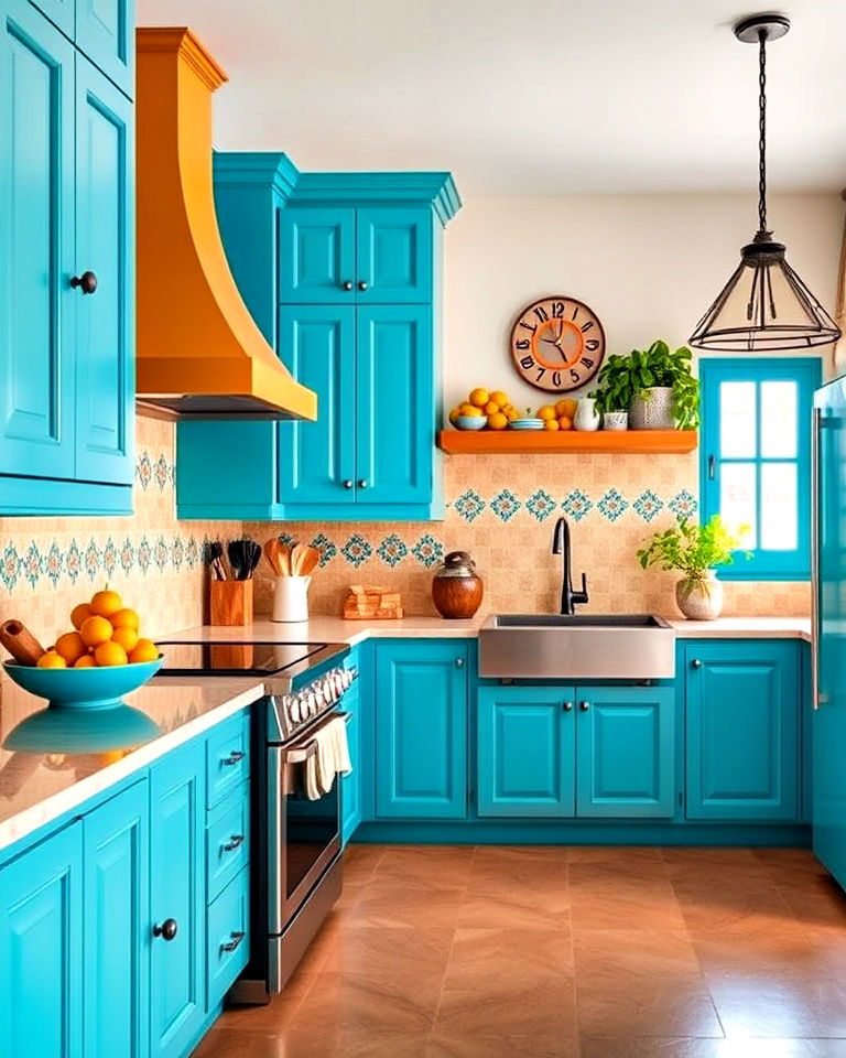 turquoise blue mexican interior paint color - 20 Mexican Interior Paint Colors