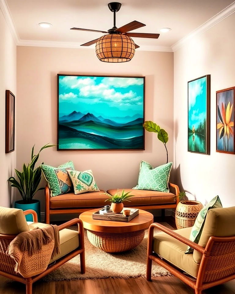 turquoise with brown reading nook - 25 Colors That Go With Brown for Any Room