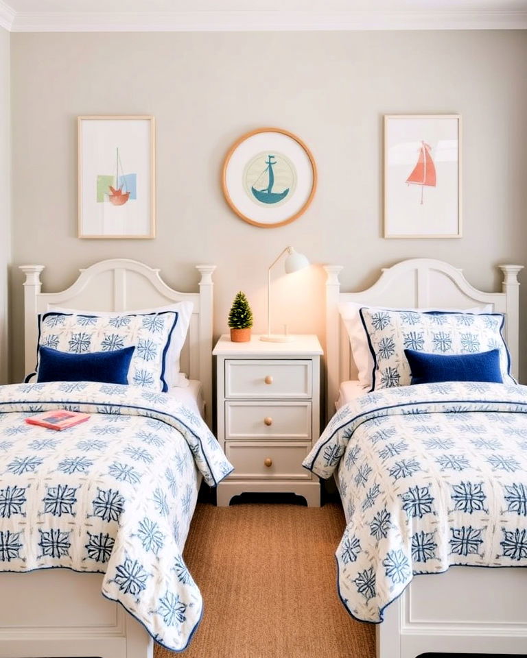 twin beds with unique themes - 40 Shared Kids Room Design Ideas