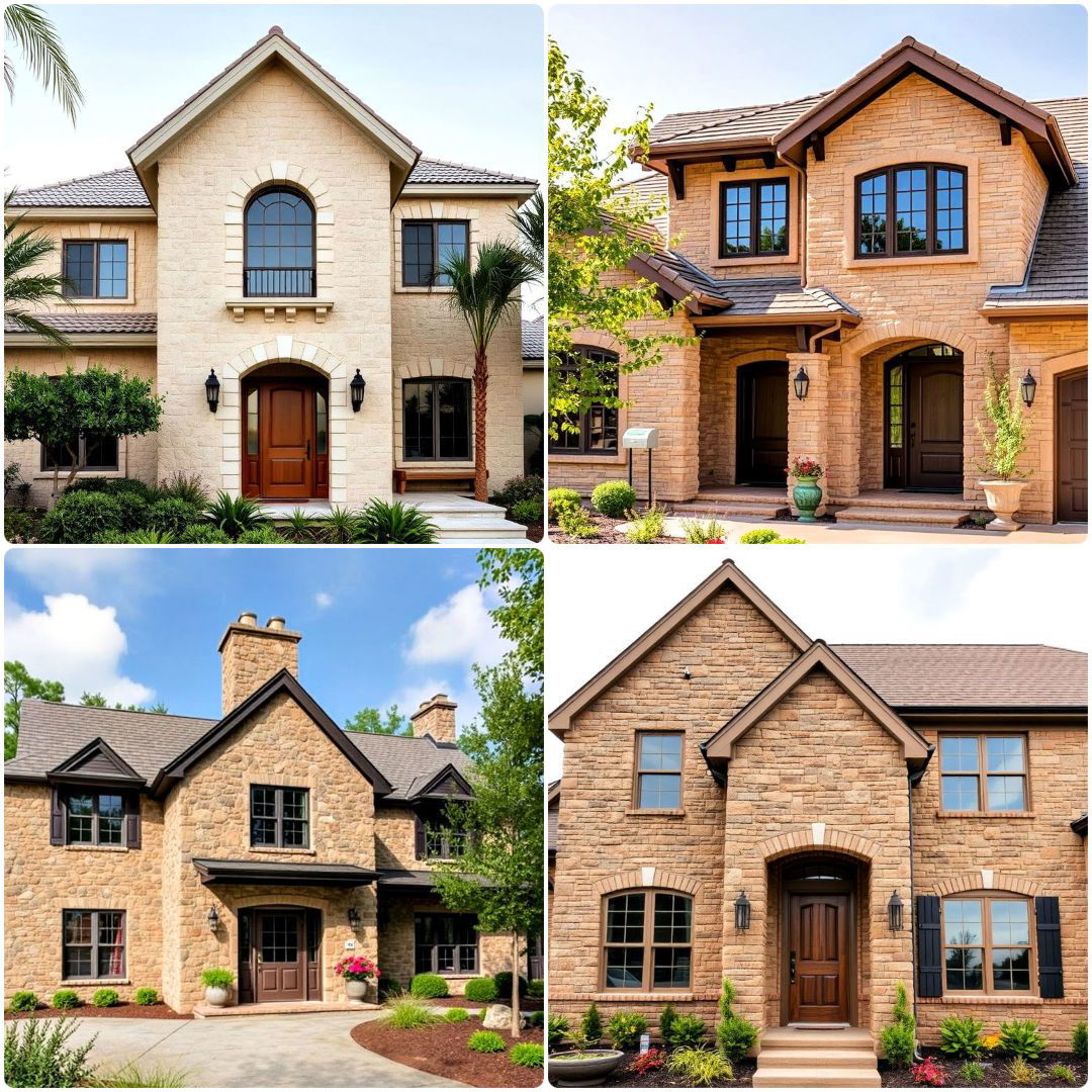 types of exterior house stone