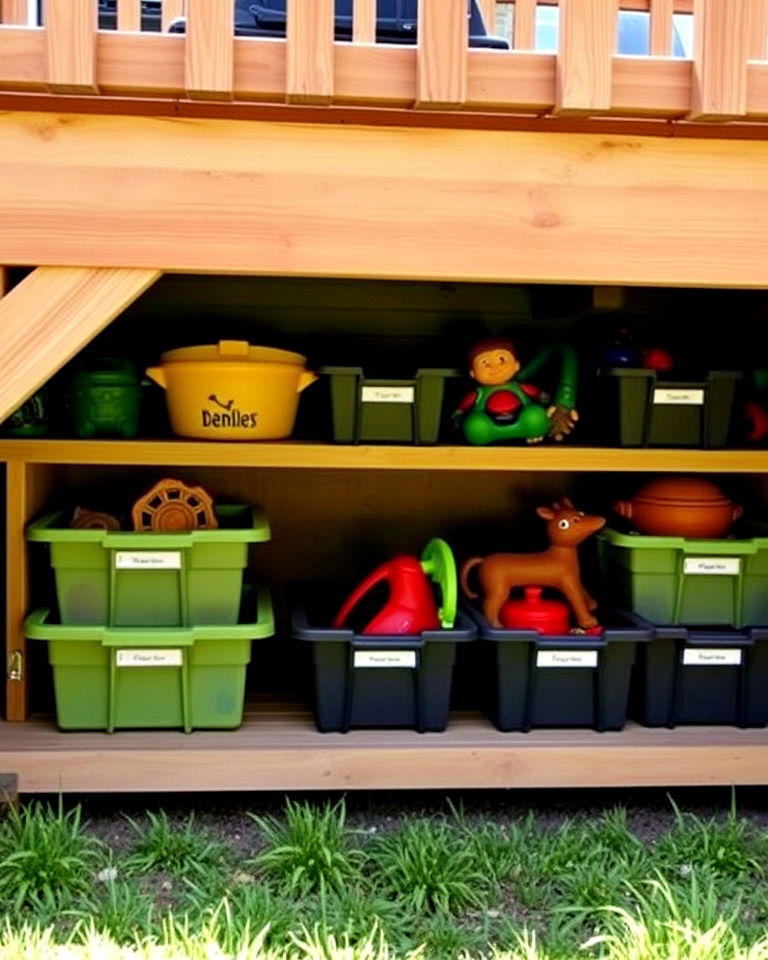 under deck storage solutions for outdoor toys - 25 Outdoor Toy Storage Ideas