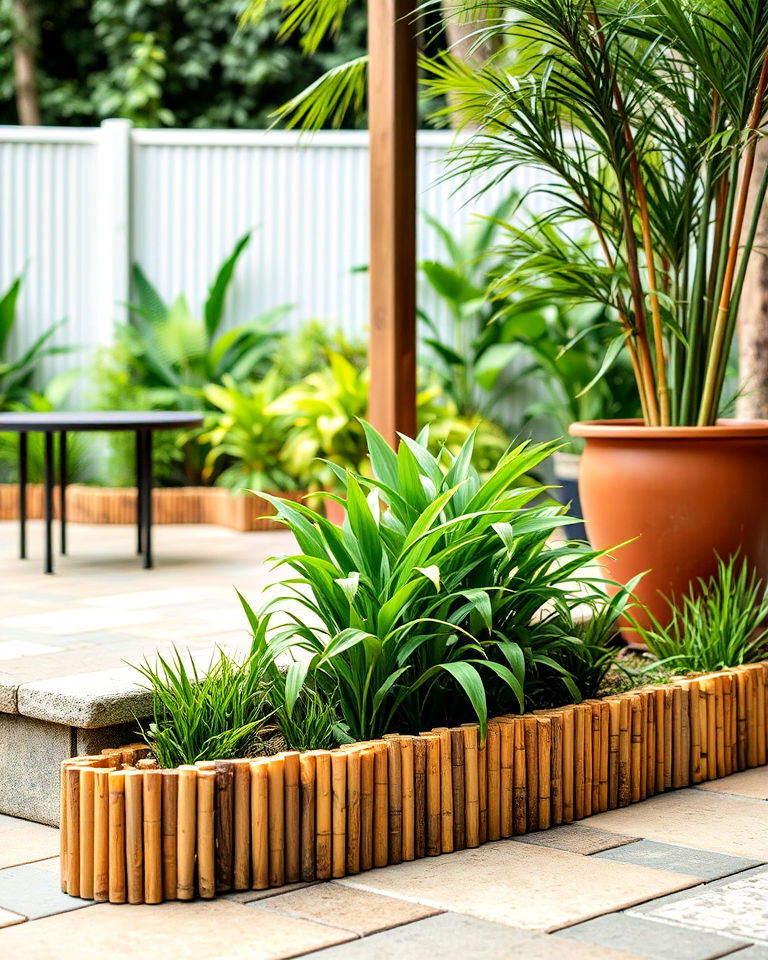 unique bamboo edging - 20 Patio Edging Ideas