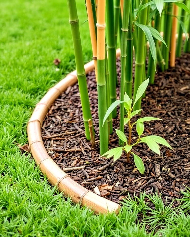unique bamboo mulch edging - 15 Mulch Edging Ideas