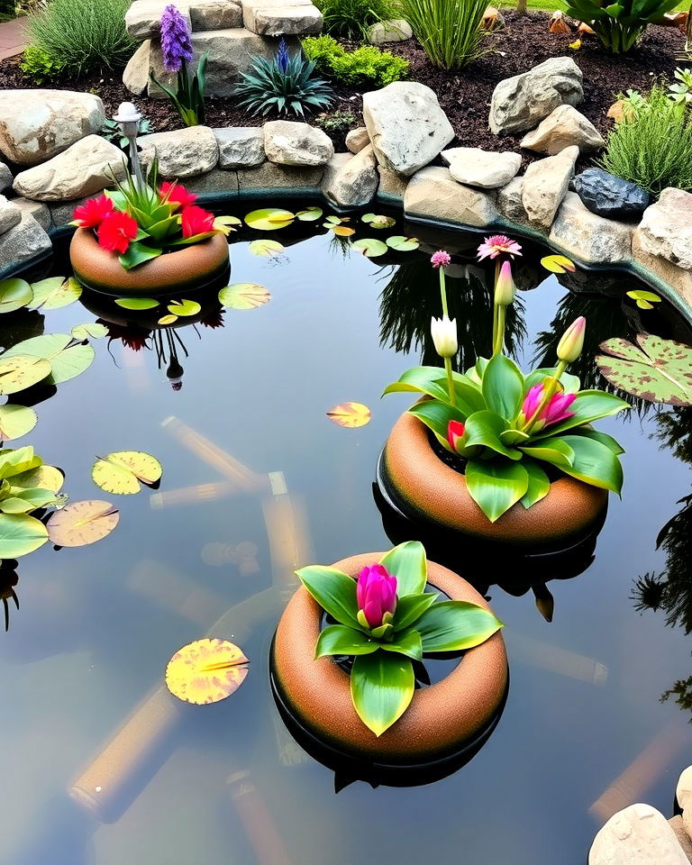 unique floating island pond - 15 Front Yard Pond Ideas
