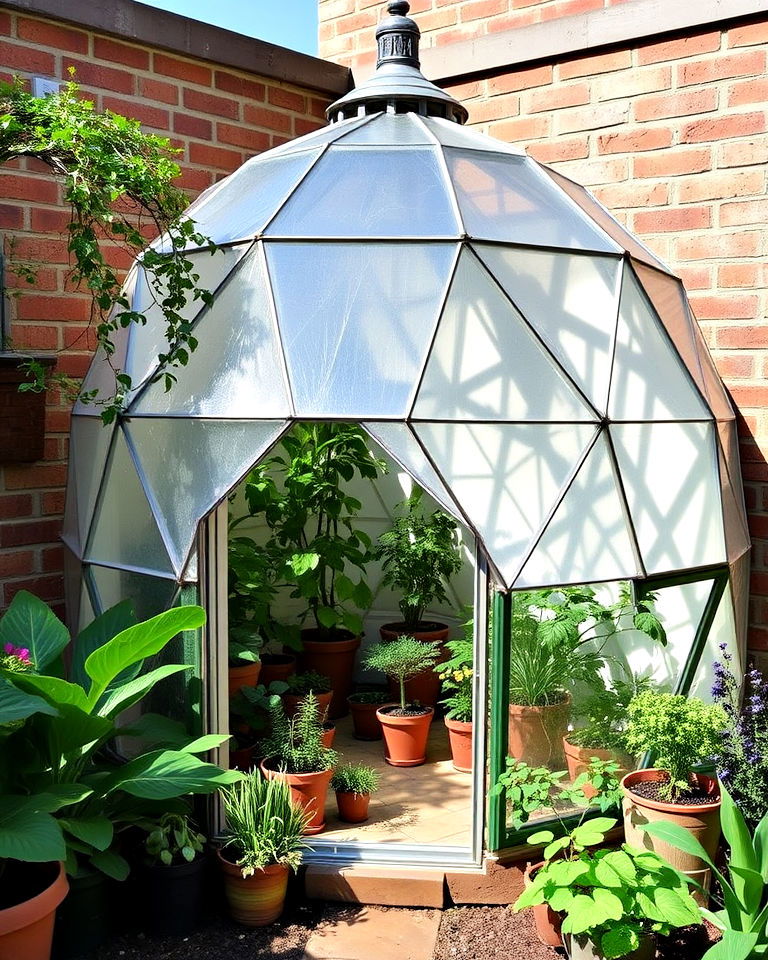 unique geodesic dome greenhouse - 15 Corner Greenhouse Ideas