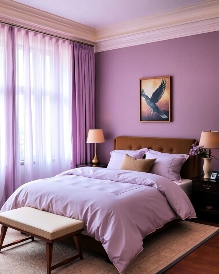 unique lavender with brown bedroom - 25 Colors That Go With Brown for Any Room