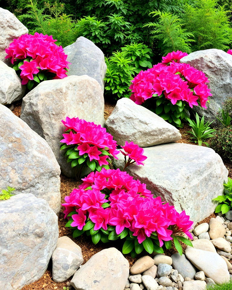 unique rock garden with azaleas - 15 Azalea Garden Ideas