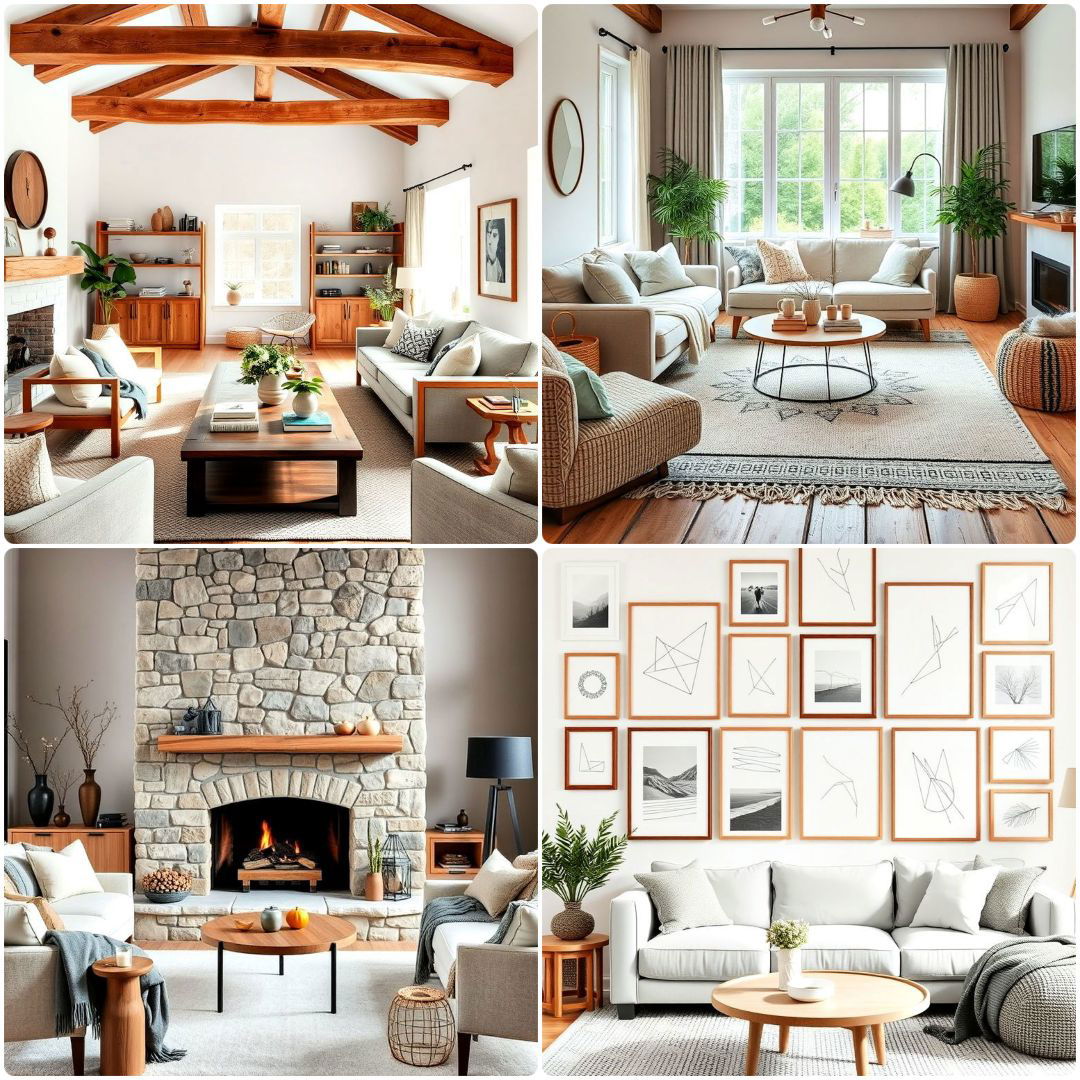 unique rustic scandinavian living room ideas