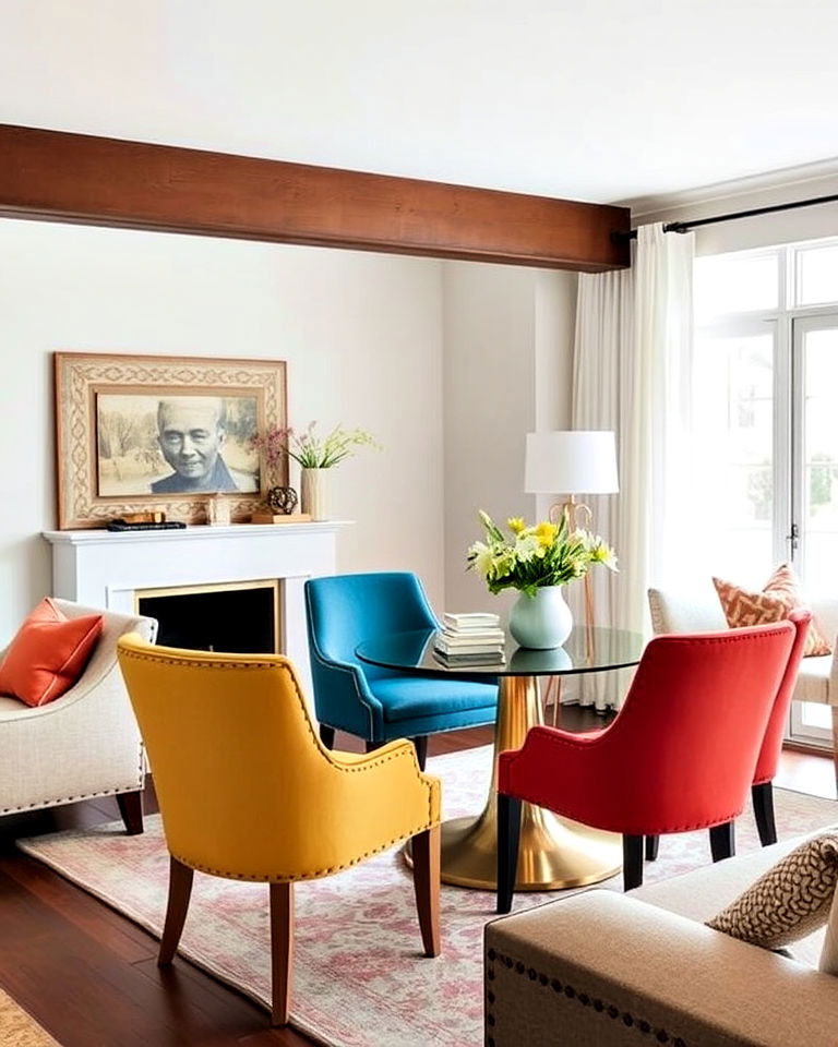 unique statement dining chairs - 30 Living Room Dining Room Combos