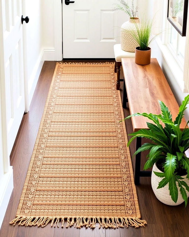 unique textured feel handwoven rugs for entryway - 15 Entryway Runner Ideas