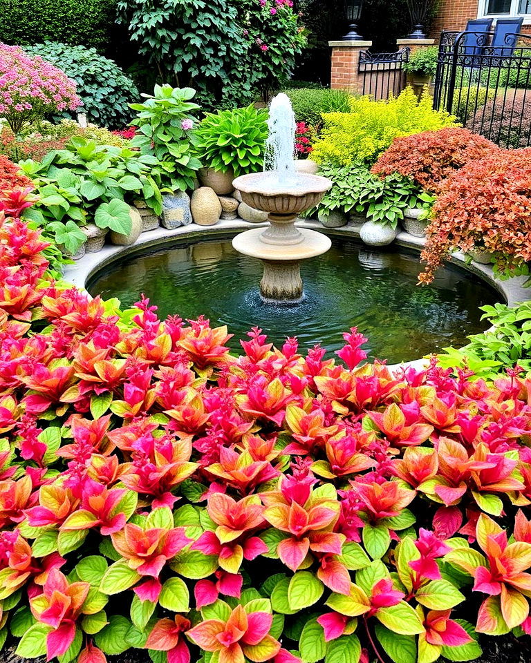 unique water feature surrounds - 20 Landscaping With Coral Bells
