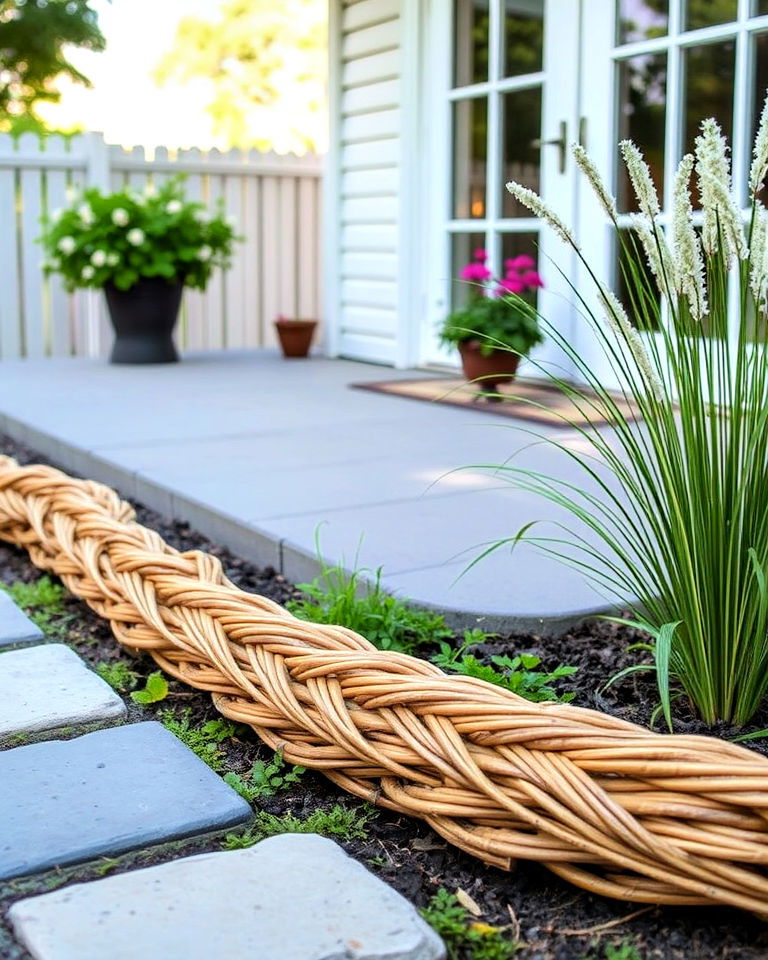 unique woven willow edging - 20 Patio Edging Ideas