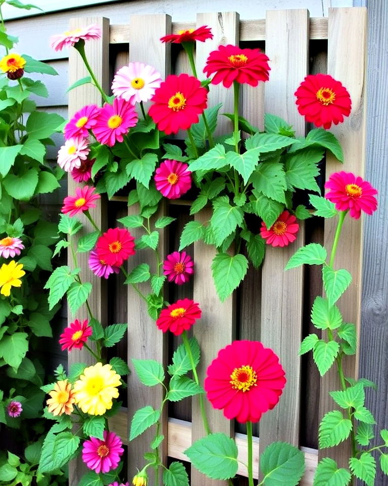 unique zinnias in vertical gardens - 20 Zinnia Garden Ideas
