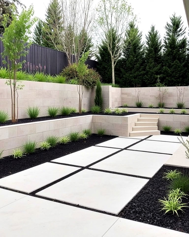use neutral tones in hardscaping - 20 Minimalist Landscaping Ideas