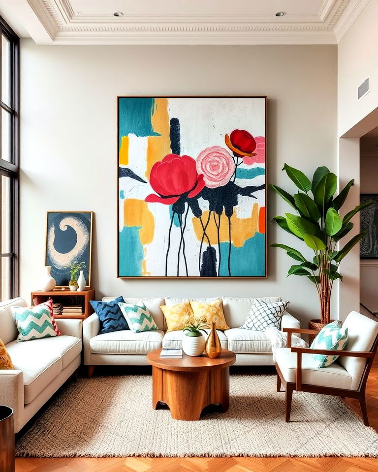 use unexpected art pieces - 20 Eclectic Interior Design Ideas