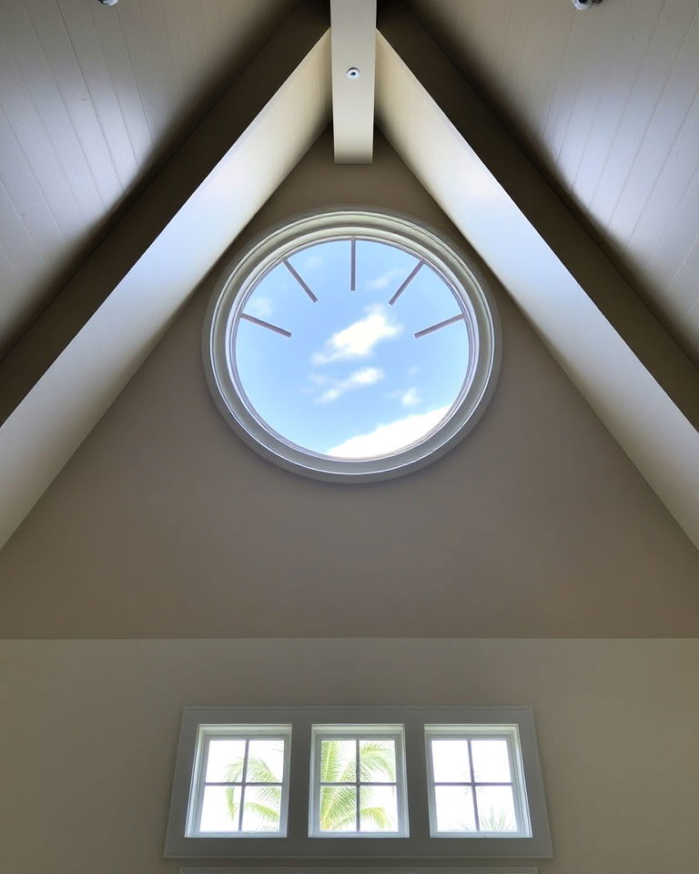 vaulted ceiling round windows - 20 Vaulted Ceiling Window Ideas