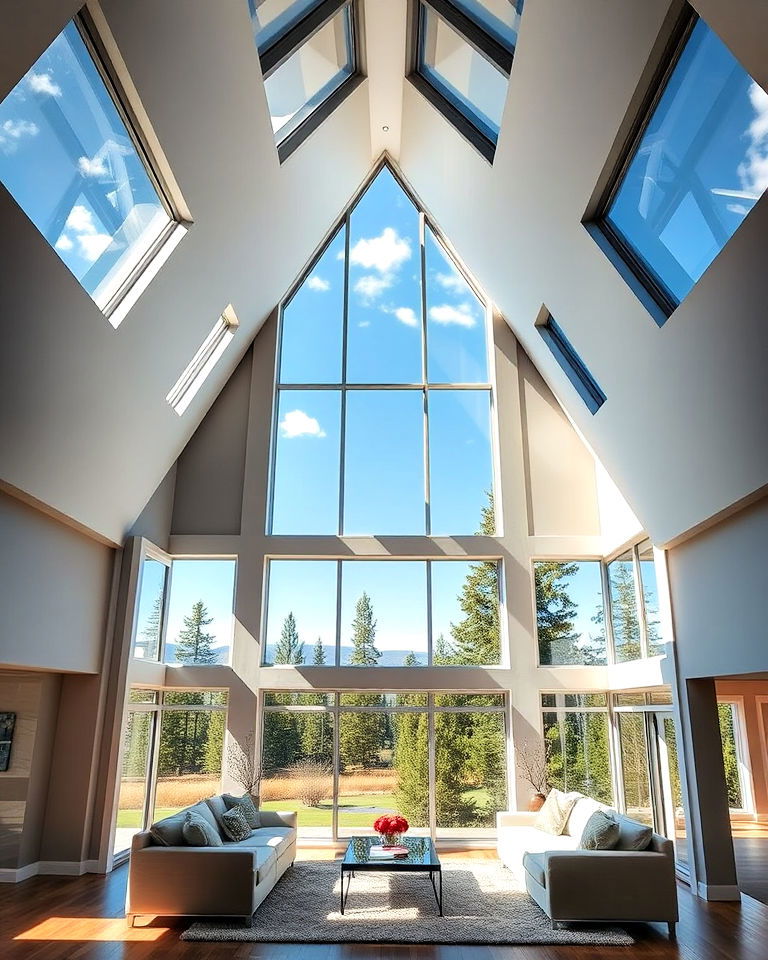 vaulted ceilings floor level windows - 20 Vaulted Ceiling Window Ideas