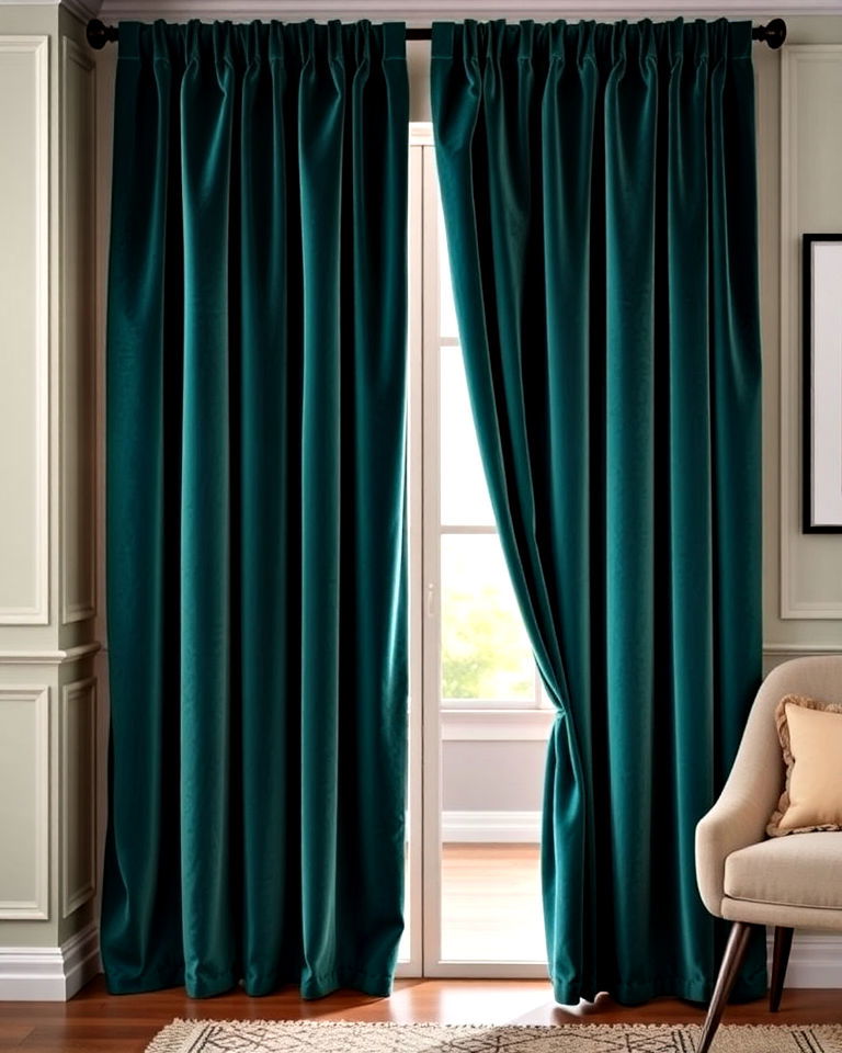 velvet curtains for luxurious privacy - 20 Doorway Curtain Ideas