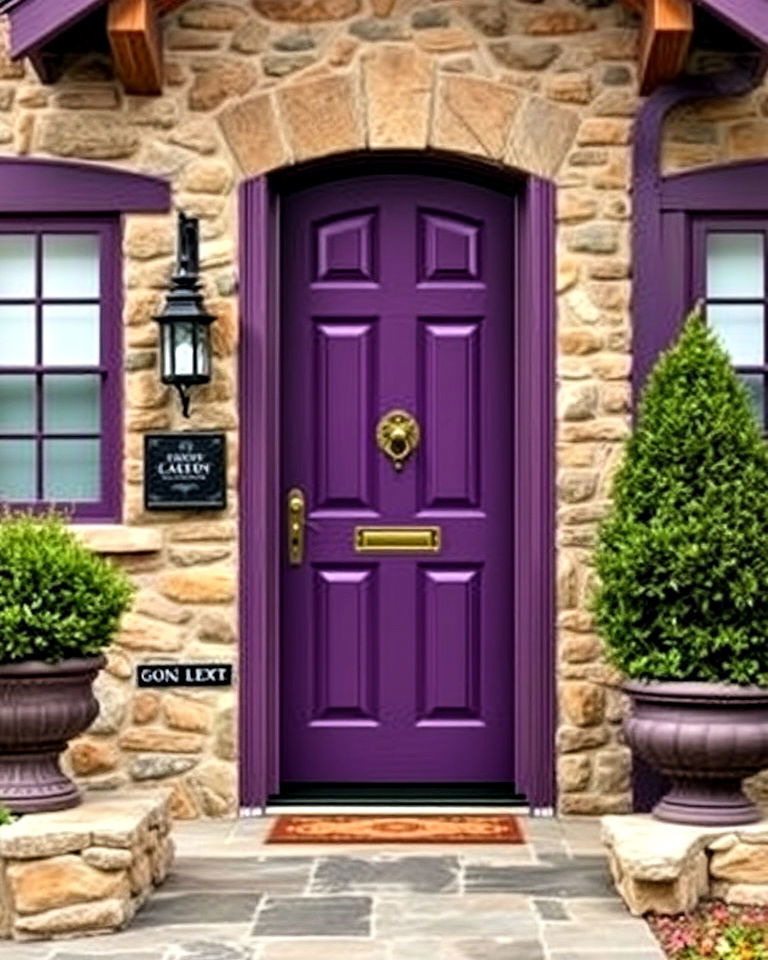 velvety purple front door for luxurious warmth - 25 Purple Front Door Ideas