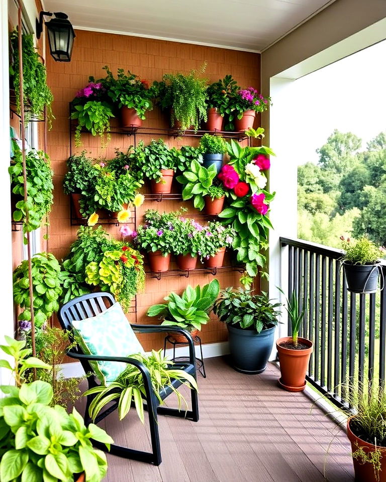 verandas greenery with a vertical garden - 40 Veranda Ideas