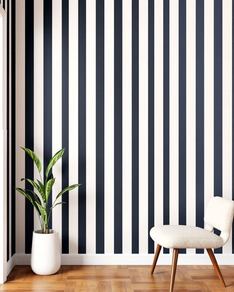 versatile striking striped entryway wallpaper - 30 Entryway Wallpaper Ideas