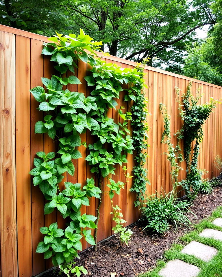 vertical garden walls for eco friendly appeal - 20 Board on Board Fence Ideas