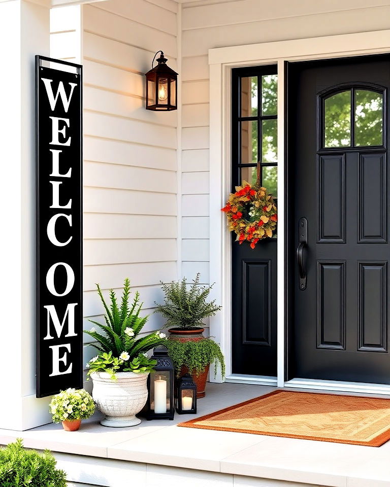 vertical porch welcome sign - 25 Welcome Sign Ideas for Front Porch
